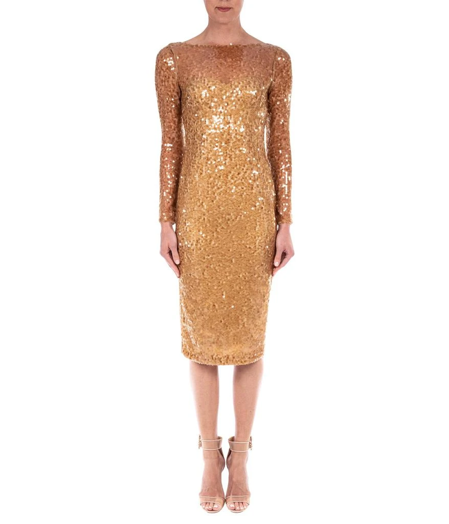 商品Badgley Mischka|Sequin Long Sleeve Dress,价格¥3555,第1张图片