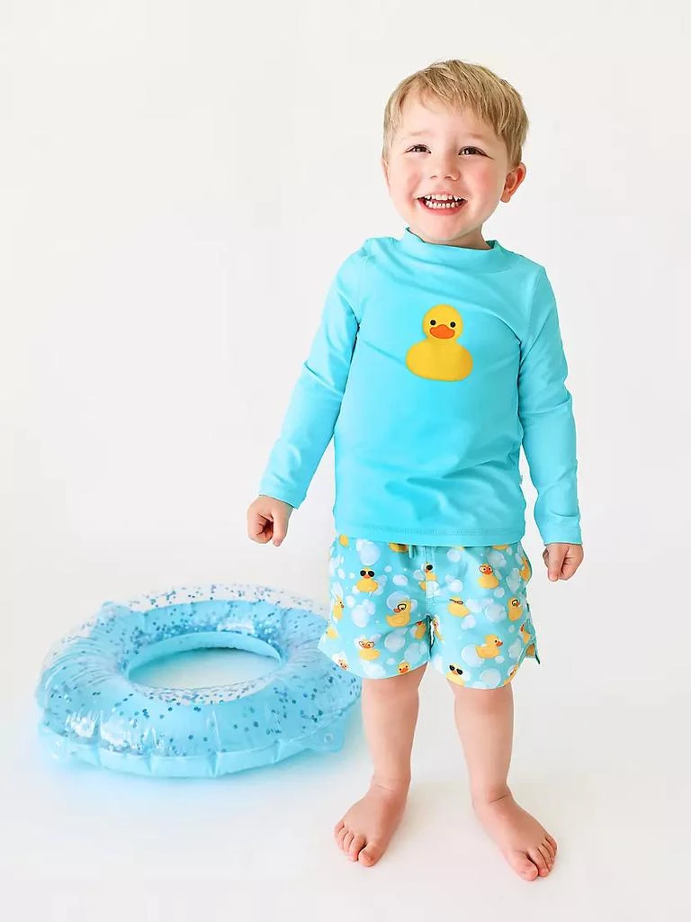 商品Posh Peanut|Baby's & Little Boy's Ducky Rashguard T-Shirt & Swim Trunks Set,价格¥332,第4张图片详细描述