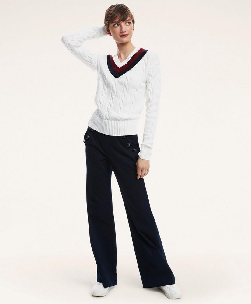 商品Brooks Brothers|Stretch Cotton Nautical Wide Leg Sailor Pants,价格¥881,第1张图片