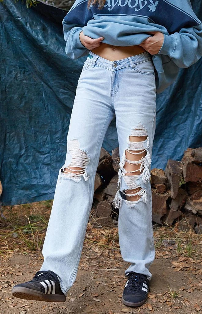 商品Playboy|By PacSun Cloud Ten V Dip Boyfriend Jeans,价格¥388,第1张图片