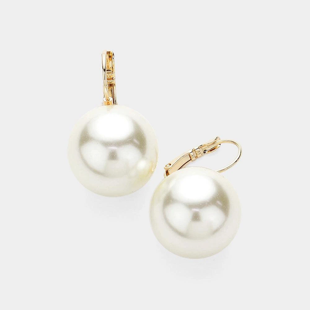 商品FASHNZFAB|Pearl Earrings - Cream, Gold,价格¥192,第1张图片详细描述