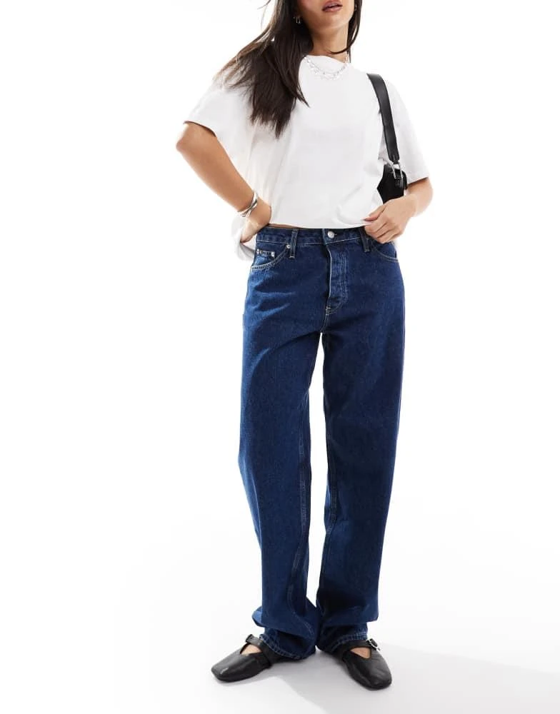 商品Calvin Klein|Calvin Klein Jeans 90s straight jeans in dark wash,价格¥567,第5张图片详细描述