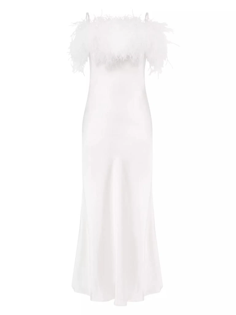 商品Sleeper|Boheme Ostrich-Feather Embellished Slip Dress,价格¥1074,第1张图片