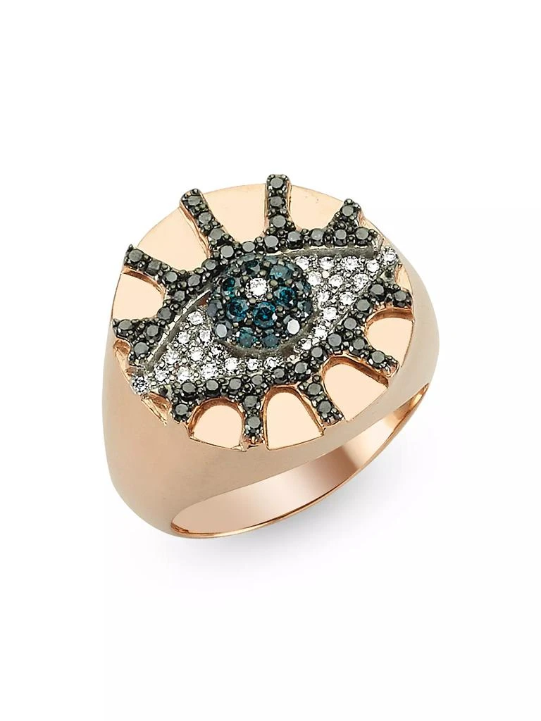 商品Bee Goddess|Eye Light 14K Rose Gold & Multicolor Diamond Ring,价格¥44878,第1张图片