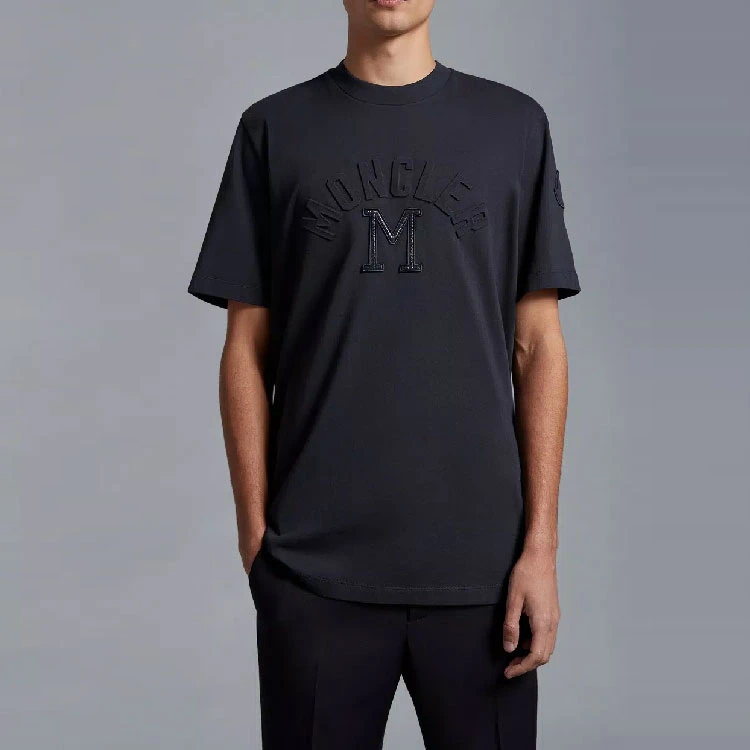 商品[国内直发] Moncler|盟可睐 SS23 字母印花圆领套头短袖T恤 男款 海军蓝色,价格¥3347,第3张图片详细描述