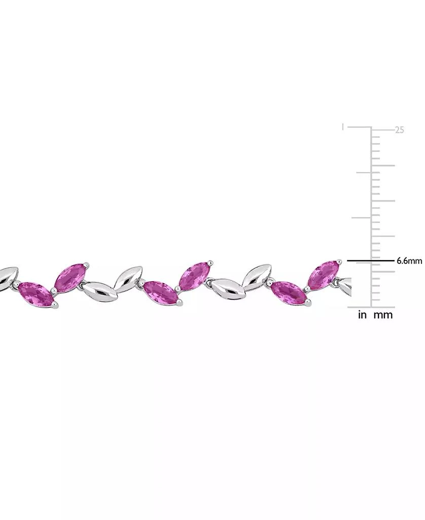 商品Macy's|Lab-Created Pink Sapphire & Polished Marquise Link Bracelet (9-1/2 ct. t.w.),价格¥701,第2张图片详细描述