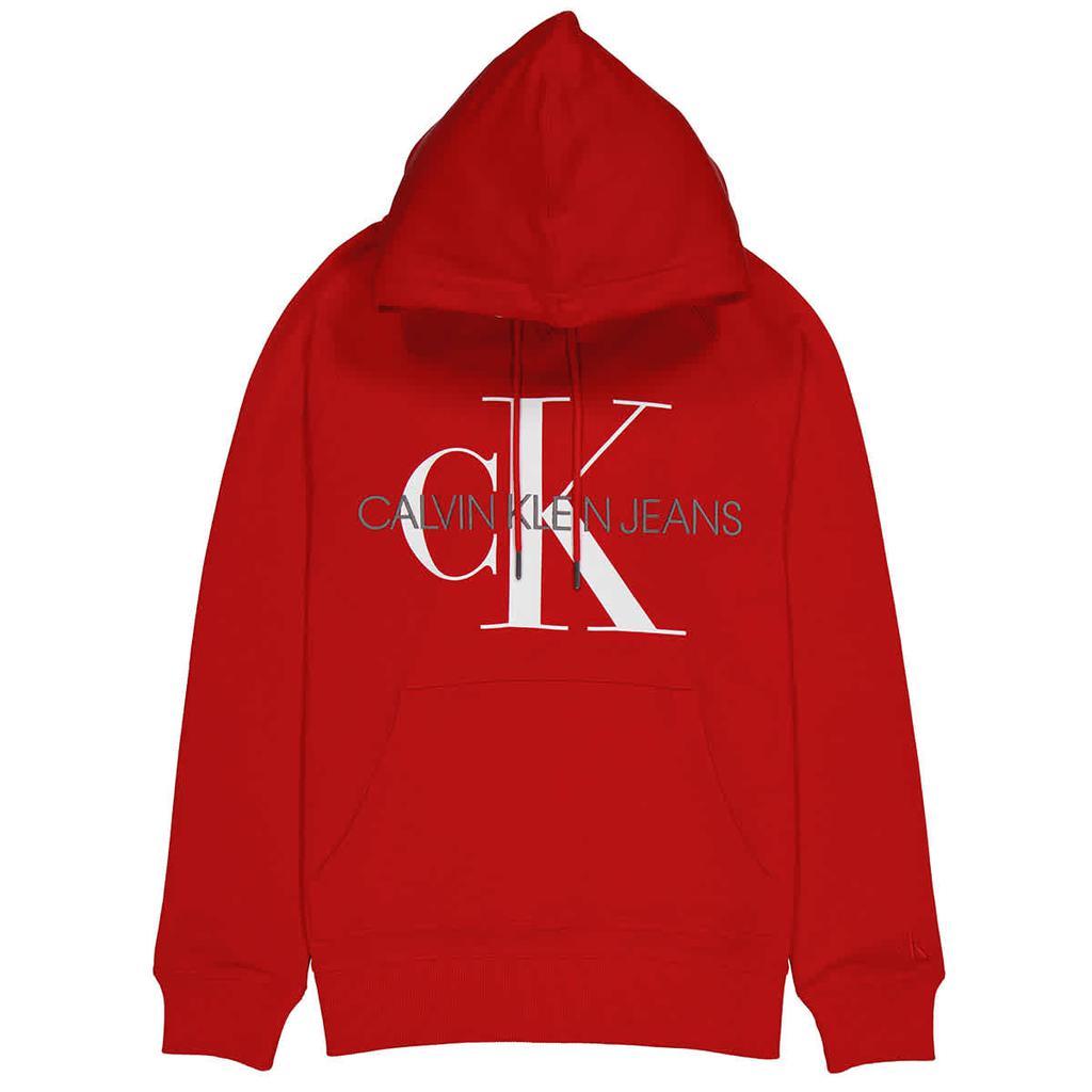 商品Calvin Klein|Calvin Klein Mens Red Monogram Hoodie, Size Small,价格¥294,第1张图片