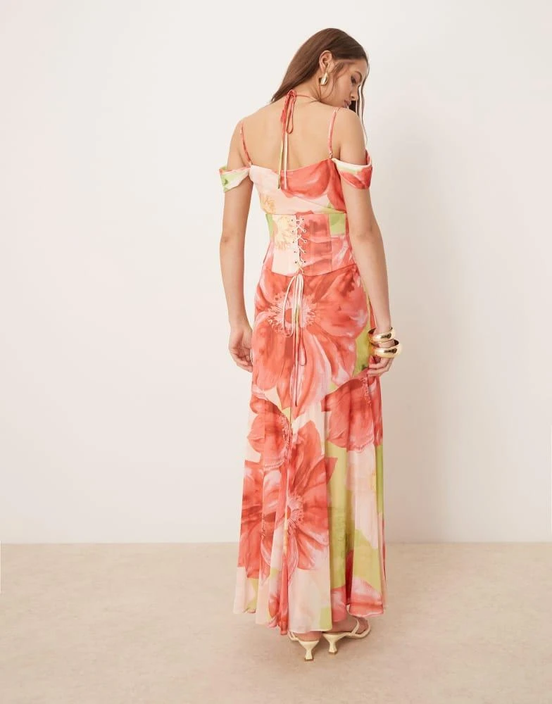 商品Forever New|Forever New detachable corset maxi dress in red oversized floral,价格¥1224,第3张图片详细描述