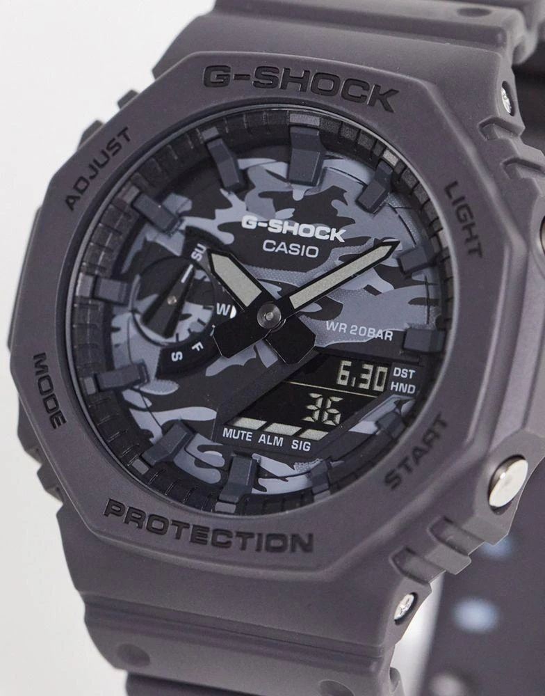 商品Casio|Casio G-Shock mens silicone watch with camo dial in grey,价格¥947,第1张图片