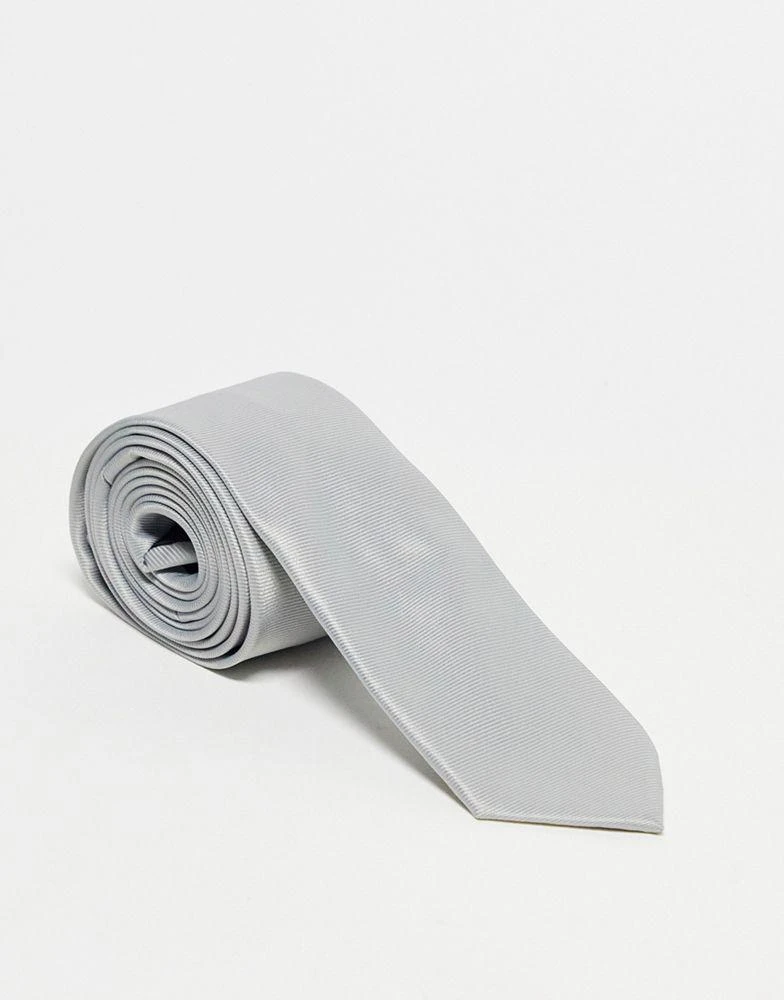 商品ASOS|ASOS DESIGN slim tie in silver,价格¥99,第2张图片详细描述