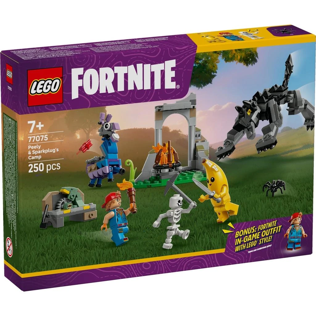 商品LEGO® Fortnite® Peely & Sparkplug’s Camp Video Game Building Set 77075,价格¥224,第2张图片详细描述