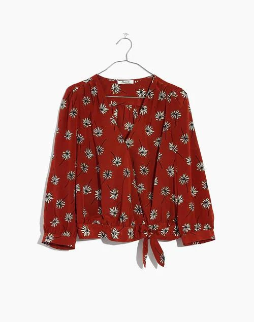商品Madewell|Silk Wrap Top in Fresh Daisies,价格¥476,第4张图片详细描述