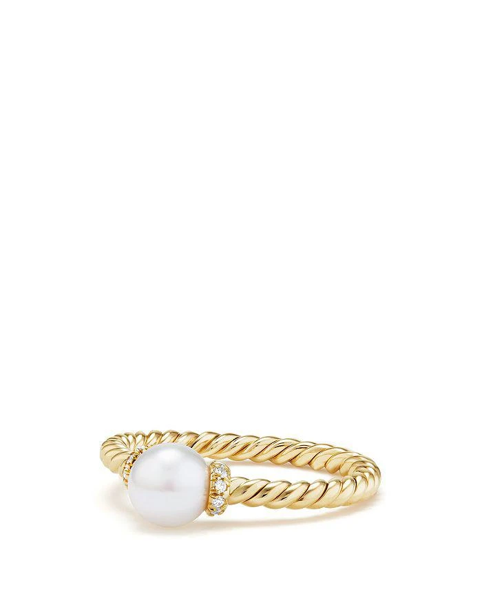 商品David Yurman|Solari Station Ring with Cultured Freshwater Pearl & Diamonds in 18K Gold,价格¥7438,第1张图片