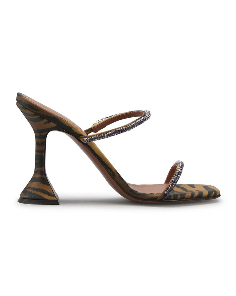 商品Amina Muaddi|Gilda Tiger-Print Crystal Slide Sandals,价格¥7731,第1张图片