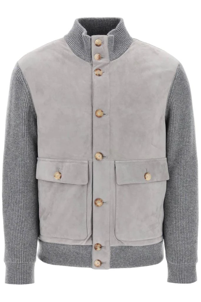 商品Brunello Cucinelli|Hybrid jacket in leather and cashmere,价格¥21033,第1张图片