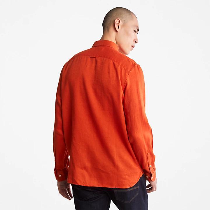商品Timberland|Mill River Slim-Fit Linen Shirt for Men in Orange,价格¥395,第4张图片详细描述
