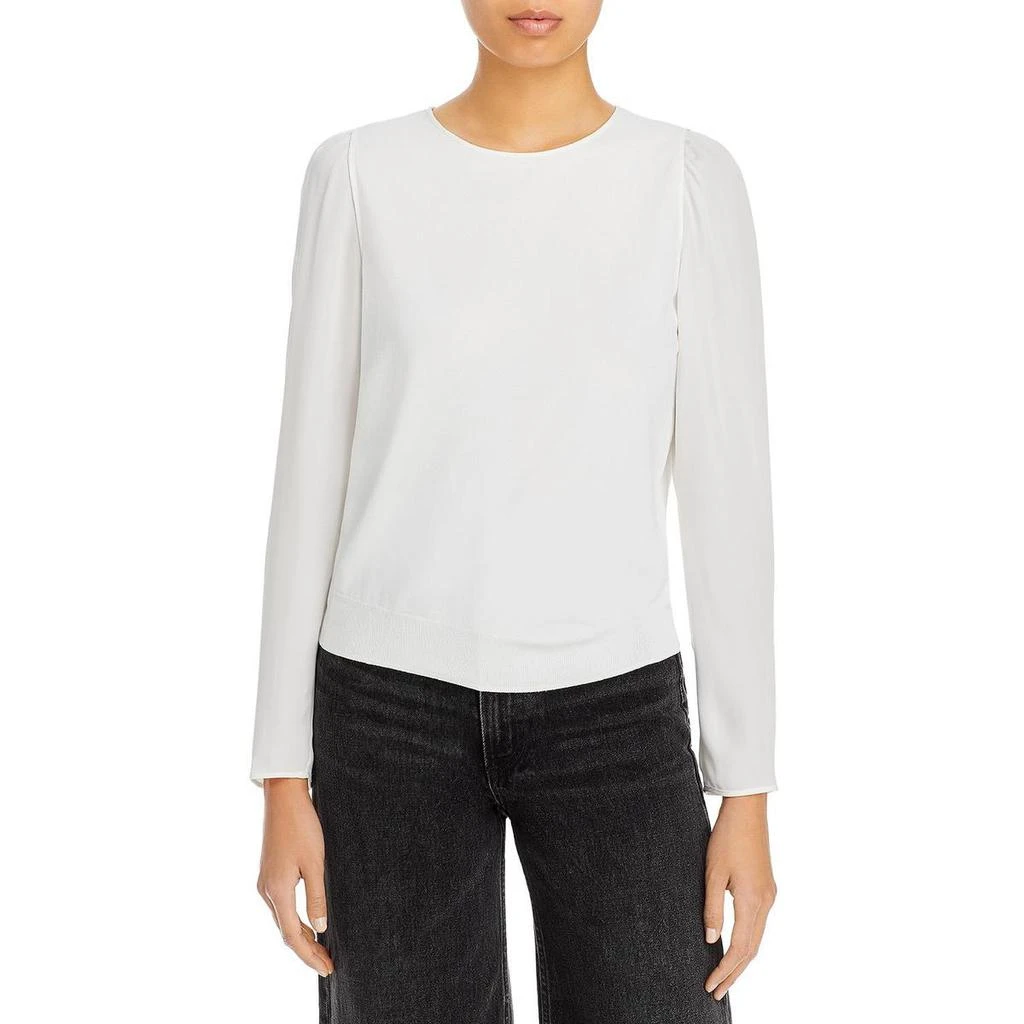 商品Theory|Theory Womens Silk Puff-Sleeve Ribbed Blouse,价格¥692,第1张图片