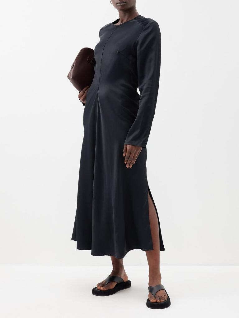 商品Studio Nicholson|Welles satin midi dress,价格¥5402,第2张图片详细描述