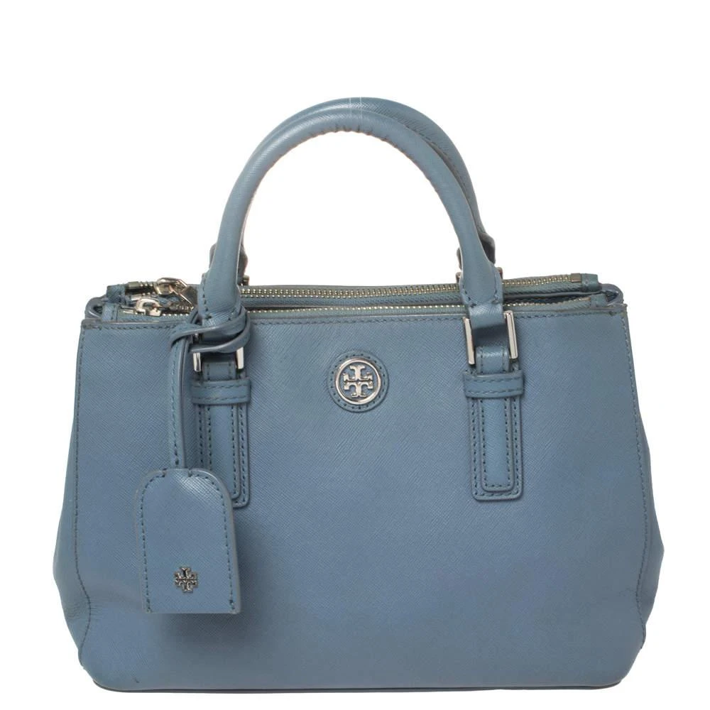 商品[二手商品] Tory Burch|Tory Burch Blue Leather Mini Robinson Double Zip Tote,价格¥836,第1张图片