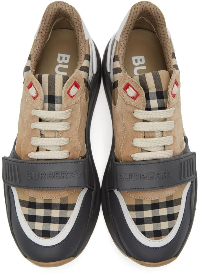 商品Burberry|Beige Check Ramsay Sneakers,价格¥3666,第5张图片详细描述