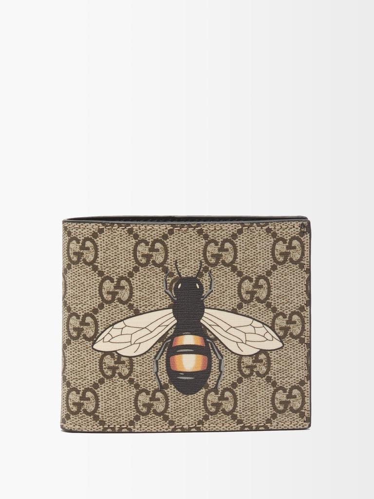 商品Gucci|Bee-print GG Supreme canvas bi-fold wallet,价格¥2737,第1张图片