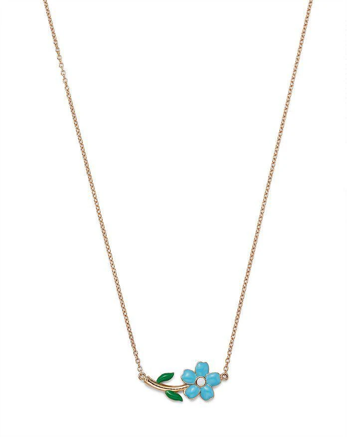 商品Moon & Meadow|14K Yellow Gold Enamel Flower Pendant Necklace, 15-16",价格¥2053,第1张图片