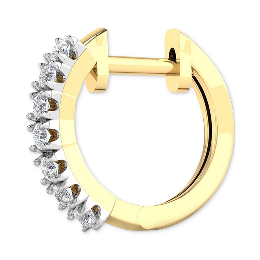 商品Macy's|Diamond Extra Small Single Hoop Earring (1/8 ct. t.w.) in 14k Gold,价格¥2933,第1张图片