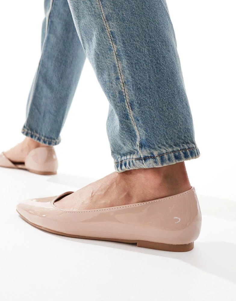 商品ASOS|ASOS DESIGN Wide Fit Virtue d'orsay pointed ballet flats in beige patent,价格¥109,第3张图片详细描述