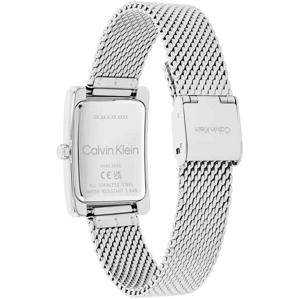 商品Calvin Klein|Women's Two Hand Silver Stainless Steel Mesh Bracelet Watch 22.5mm,价格¥1126,第3张图片详细描述