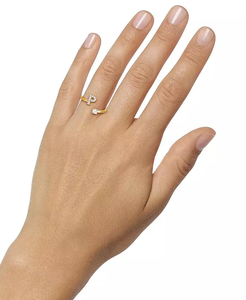 商品Giani Bernini|Cubic Zirconia Initial Wrap Ring in 18k Gold-Plated Sterling Silver, Created for Macy's,价格¥174,第2张图片详细描述