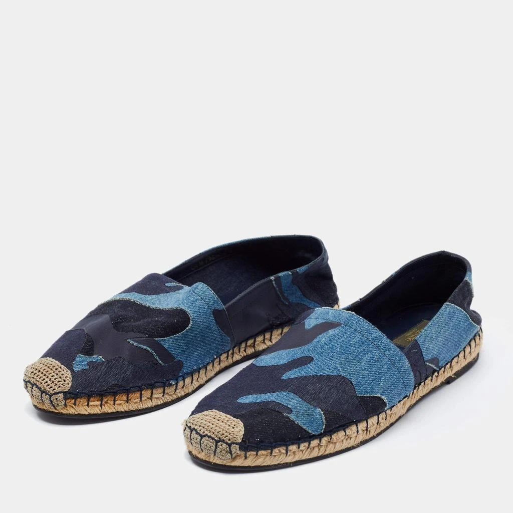 商品[二手商品] Valentino|Valentino Blue Camouflage Canvas Espadrilles Flats Size 41,价格¥966,第2张图片详细描述