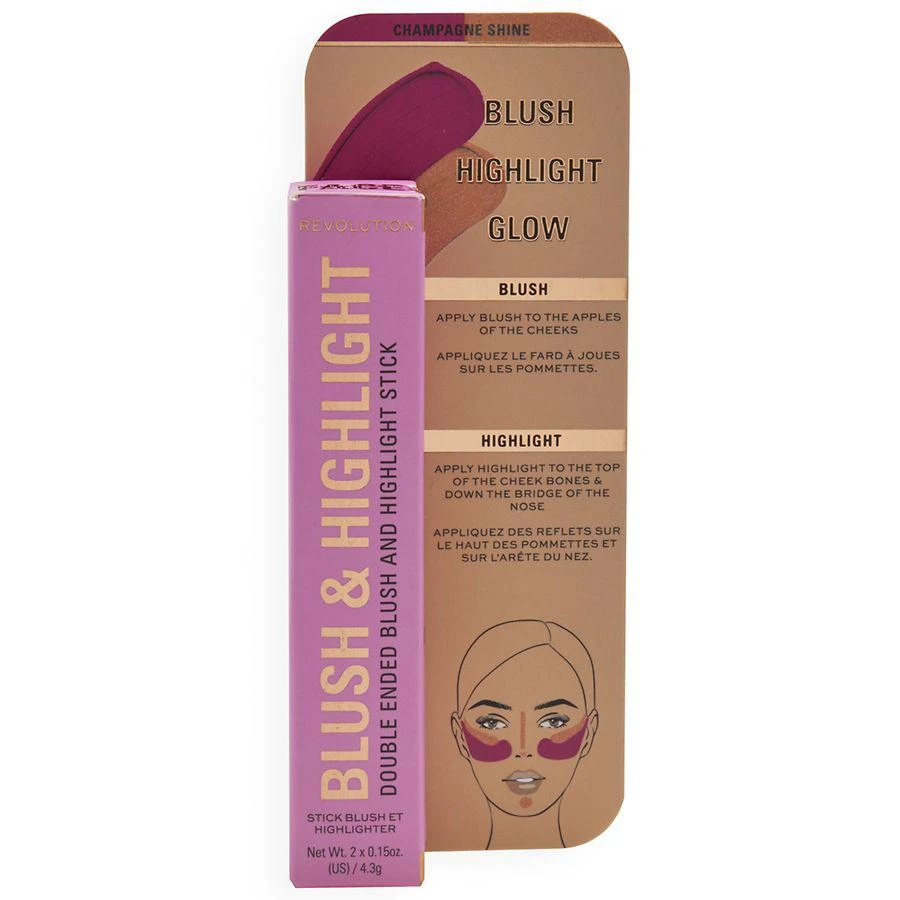 商品Makeup Revolution|Blush & Highlight Stick,价格¥59,第1张图片