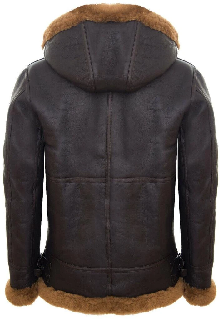 商品Infinity Leather|Mens Hooded Sheepskin Leather B3 Flying Jacket-Columbus,价格¥3711,第3张图片详细描述