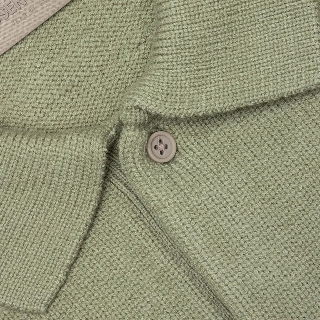 商品Essentials|Fear of God Essentials Knit L/S Polo - Seafoam,价格¥489,第4张图片详细描述