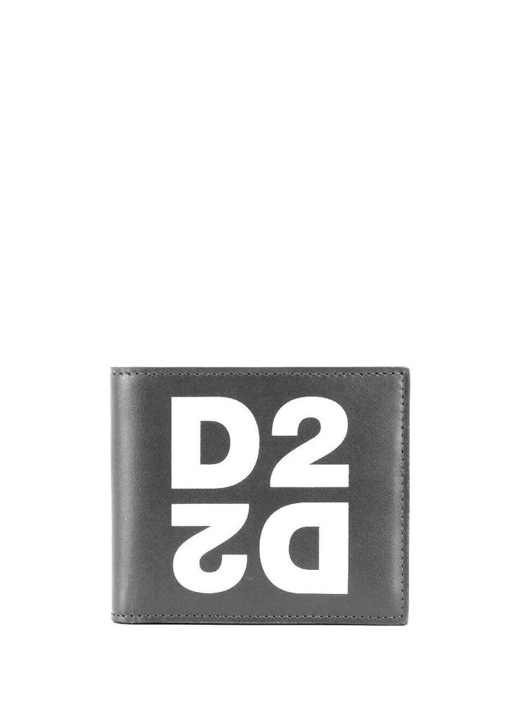 商品DSQUARED2|Dsquared2 Mirror Logo Bi-fold Wallet Black,价格¥878,第1张图片