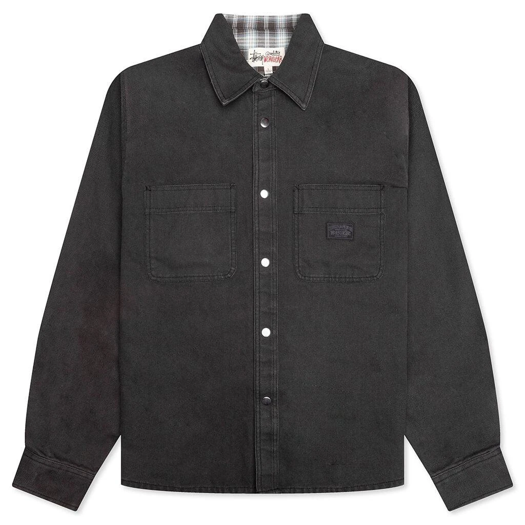 商品STUSSY|Heavy Washed Canvas Shirt - Black,价格¥1345,第1张图片