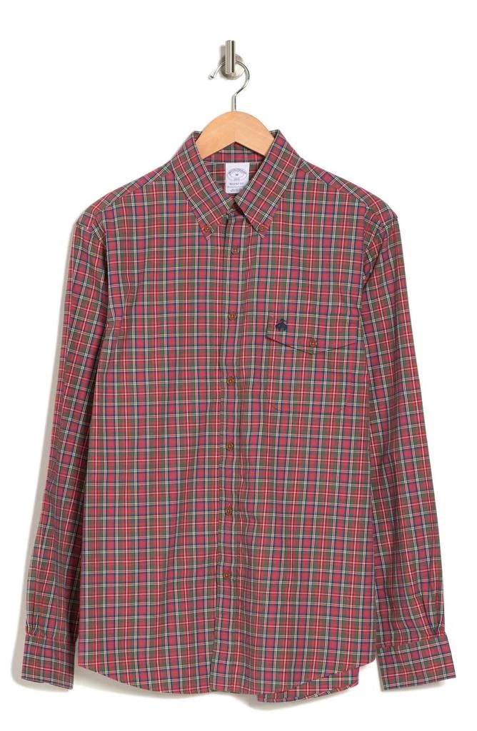 商品Brooks Brothers|Plaid Regular Fit Cotton Button-Up Shirt,价格¥410,第3张图片详细描述