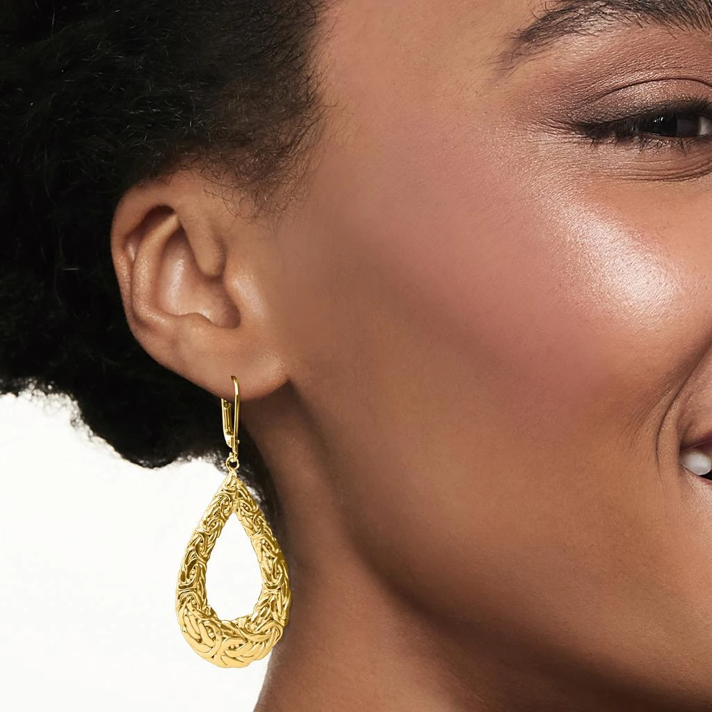 商品Ross-Simons|Ross-Simons 18kt Gold Over Sterling Byzantine Open-Space Teardrop Earrings,价格¥783,第2张图片详细描述