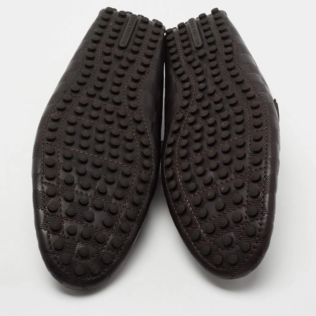 Louis Vuitton Brown Damier Embossed Leather Hockenheim Slip On Loafers Size 43 商品