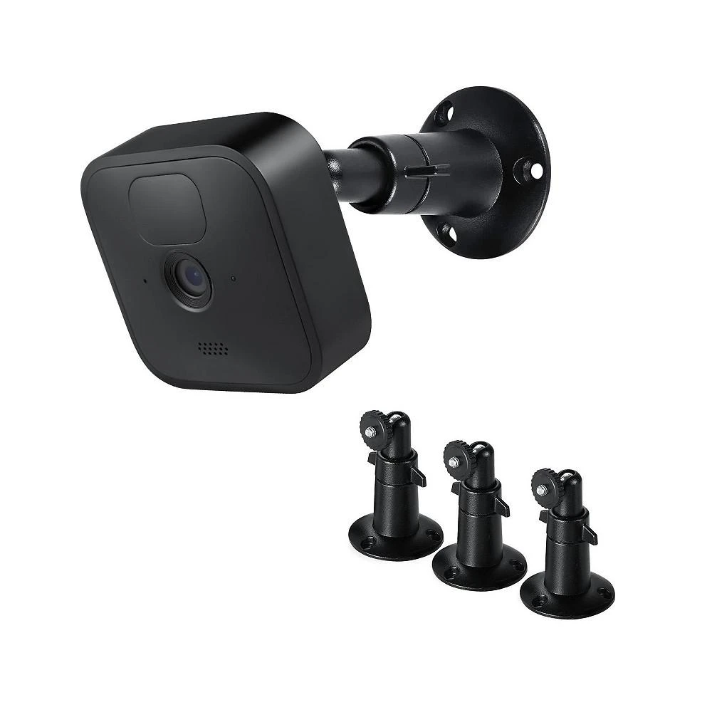 商品Wasserstein|Metal Wall Mount for Blink Outdoor, XT2 Outdoor & Indoor Camera - Adjustable Indoor/Outdoor Security Metal Wall Mount (3 Pack, Black),价格¥165,第1张图片