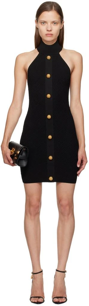 商品Balmain|黑色绕颈连衣裙,价格¥9779,第1张图片