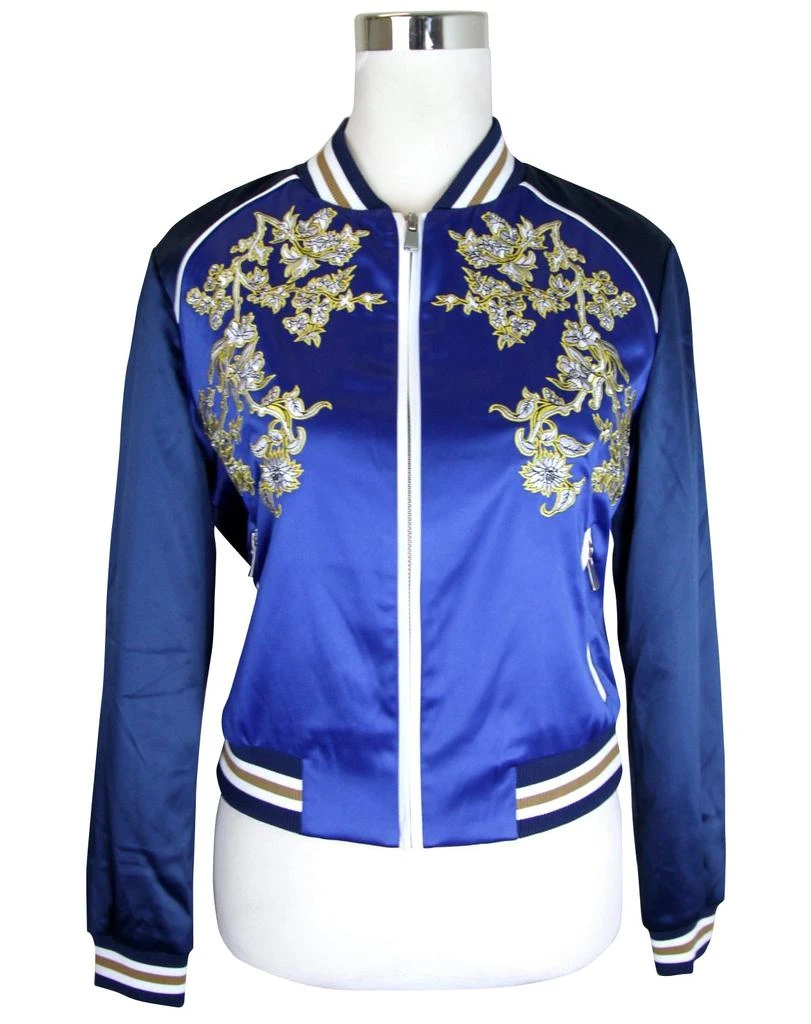 商品Maje|Maje Women's Bomber Blue Floral Embroidered Polyester Elastane Jacket H17BICHON (38 EU),价格¥3027,第1张图片