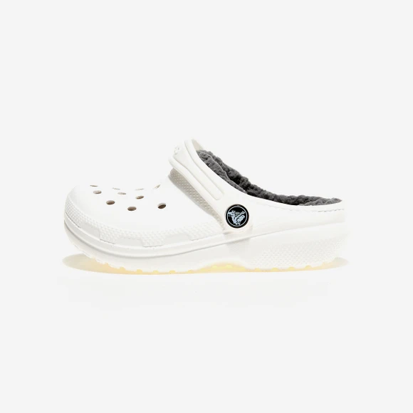 商品Crocs|【Brilliant|包邮包税】卡骆驰 CLASSIC LINED CLOG K 儿童  凉鞋 沙滩鞋  CRS207010 WHITE/GREY,价格¥574,第1张图片