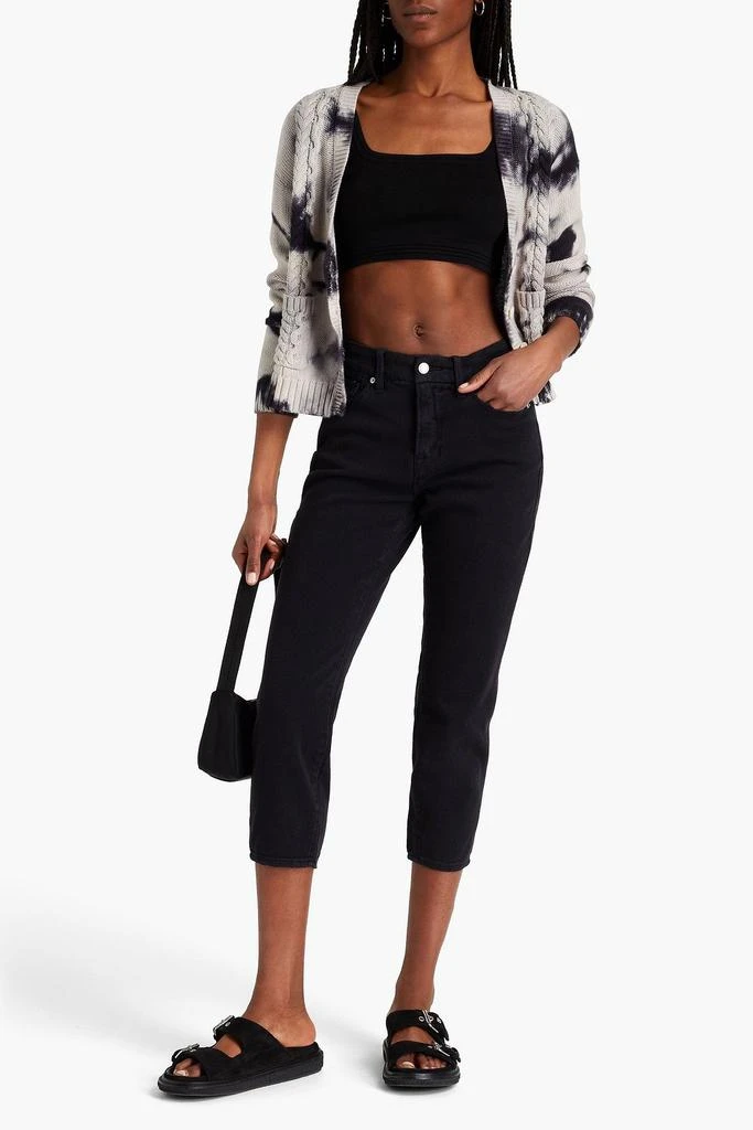 商品Good American|Cropped high-rise tapered jeans,价格¥396,第2张图片详细描述