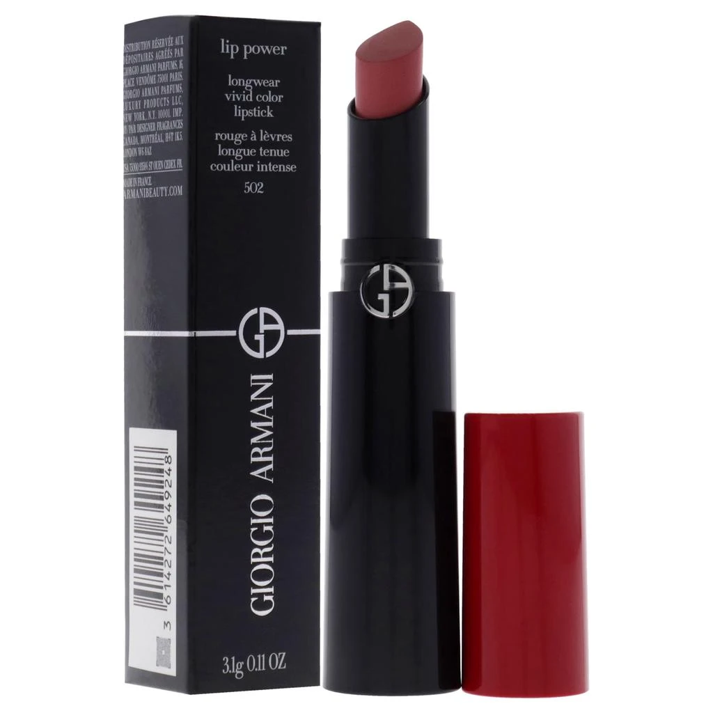 商品Giorgio Armani|Lip Power Longwear Vivid Color Lipstick - 502 Desire by Giorgio Armani for Women - 0.11 oz Lipstick,价格¥337,第2张图片详细描述