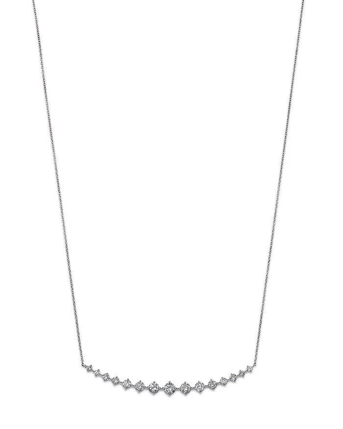 商品Bloomingdale's|Diamond Graduated Curved Bar Necklace in 14K White Gold, 1.50 ct. t.w.,价格¥23168,第1张图片