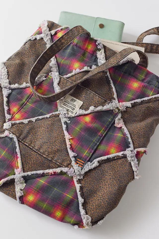BDG Flannel Patchwork Tote Bag商品第3张图片规格展示