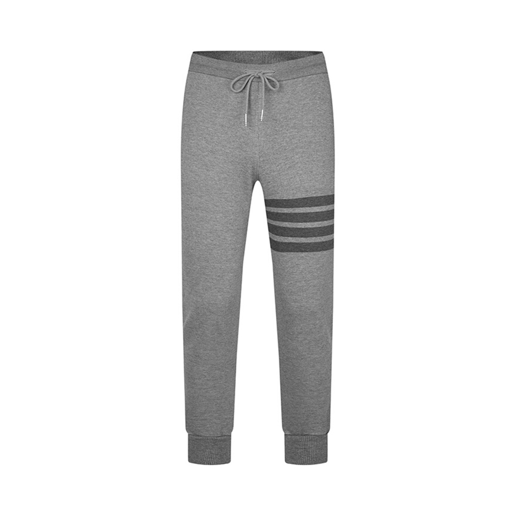 商品[国内直发] Thom Browne|THOM BROWNE 男士灰色棉质4条纹运动裤 MJQ008A-06910-035,价格¥4843,第1张图片