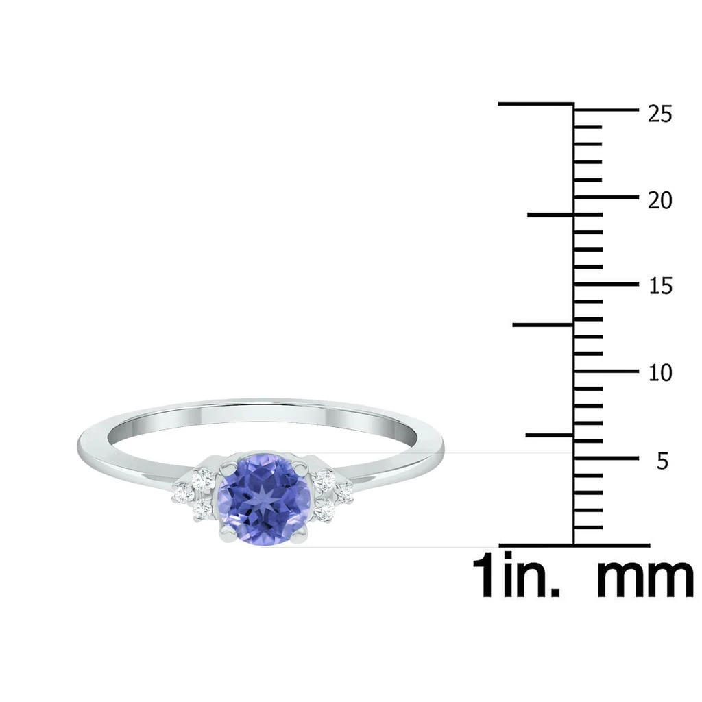 商品SSELECTS|Women's Tanzanite And Diamond Half Moon Ring In 10K White Gold,价格¥1802,第5张图片详细描述