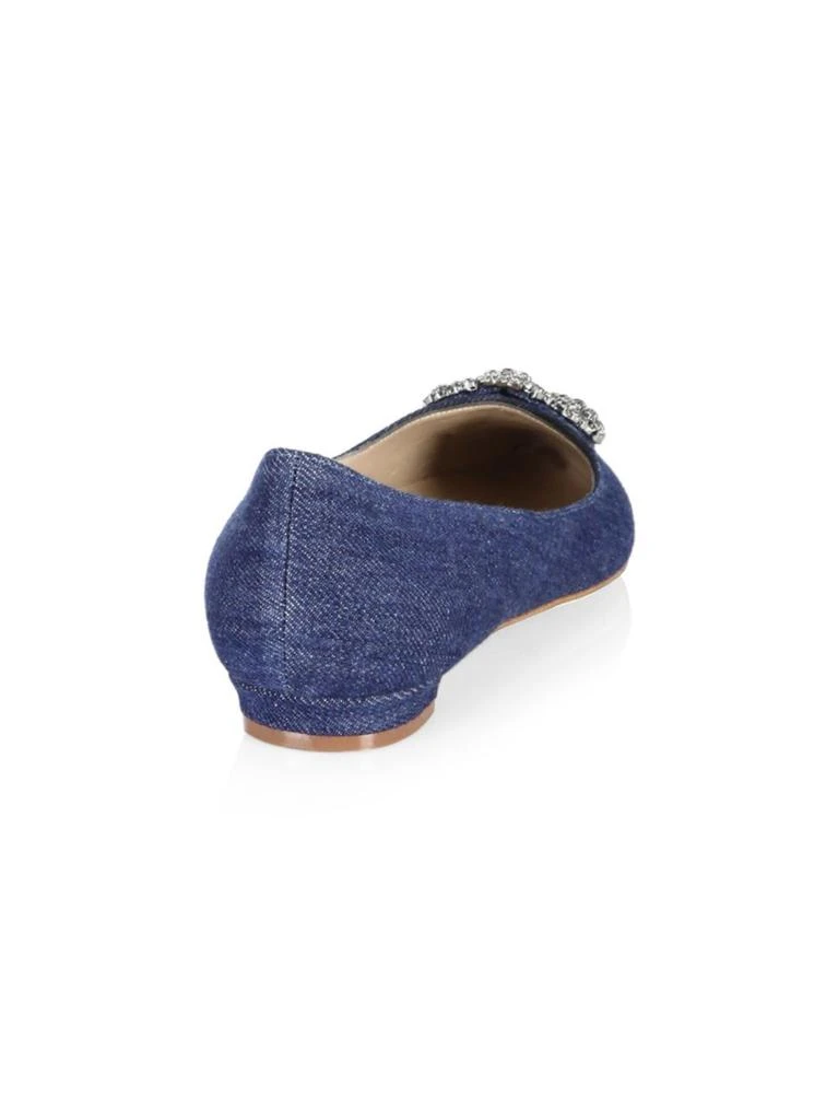 商品Manolo Blahnik|Hangis 水钻扣丹宁平底鞋,价格¥5001,第3张图片详细描述
